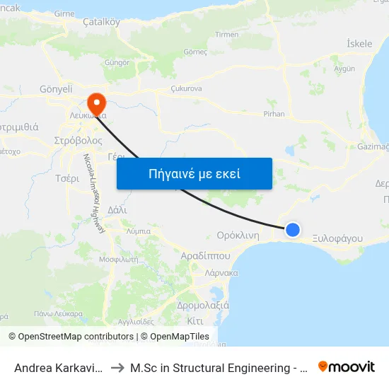 Andrea Karkavitsa - Vattainas to M.Sc in Structural Engineering - Frederick University Cyprus map