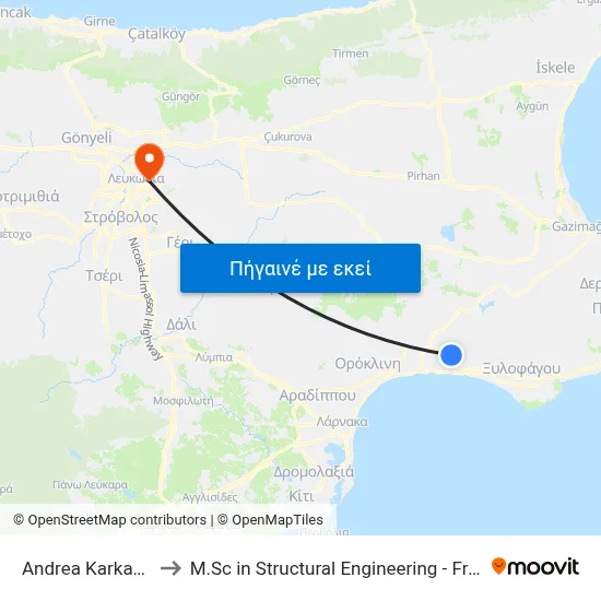Andrea Karkavitsa - Eirinis to M.Sc in Structural Engineering - Frederick University Cyprus map