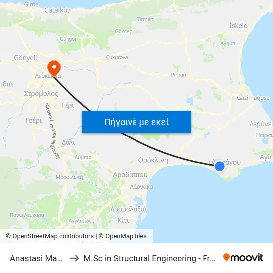 Anastasi Manoli - Ermou to M.Sc in Structural Engineering - Frederick University Cyprus map