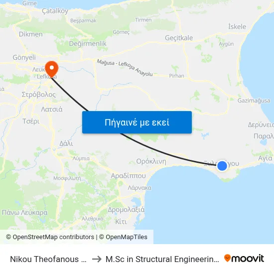 Nikou Theofanous - Georgiou Karaiskaki to M.Sc in Structural Engineering - Frederick University Cyprus map