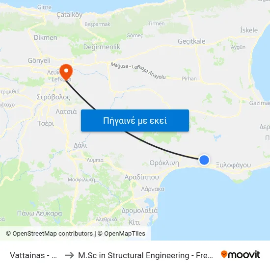 Vattainas - Artemidos to M.Sc in Structural Engineering - Frederick University Cyprus map