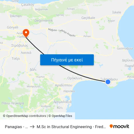 Panagias - Giorgalli to M.Sc in Structural Engineering - Frederick University Cyprus map