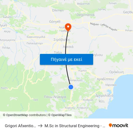 Grigori Afxentiou - 3rd Kornos to M.Sc in Structural Engineering - Frederick University Cyprus map