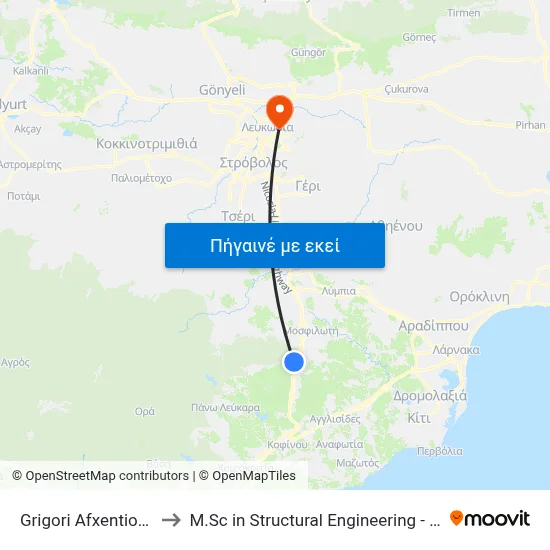 Grigori Afxentiou - 5th Kornos to M.Sc in Structural Engineering - Frederick University Cyprus map