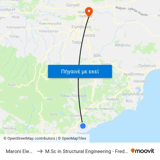 Maroni Elem. School to M.Sc in Structural Engineering - Frederick University Cyprus map