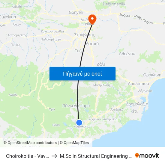 Choirokoitia - Vavla Road - 1st Stop to M.Sc in Structural Engineering - Frederick University Cyprus map