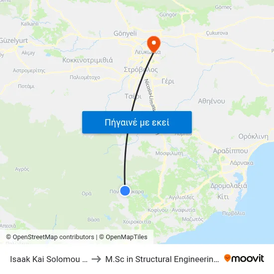 Isaak Kai Solomou - Petraki Giallourou to M.Sc in Structural Engineering - Frederick University Cyprus map