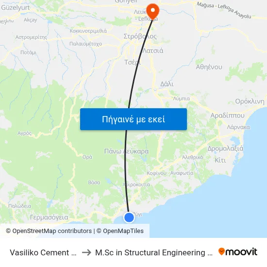 Vasiliko Cement Works - 2nd Stop to M.Sc in Structural Engineering - Frederick University Cyprus map