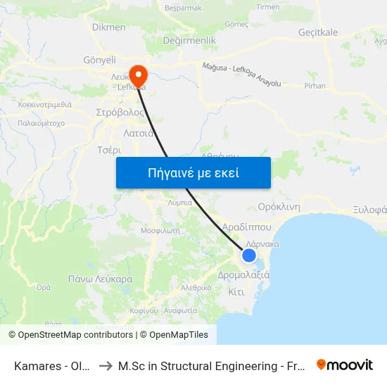 Kamares - Old Aqueduct to M.Sc in Structural Engineering - Frederick University Cyprus map