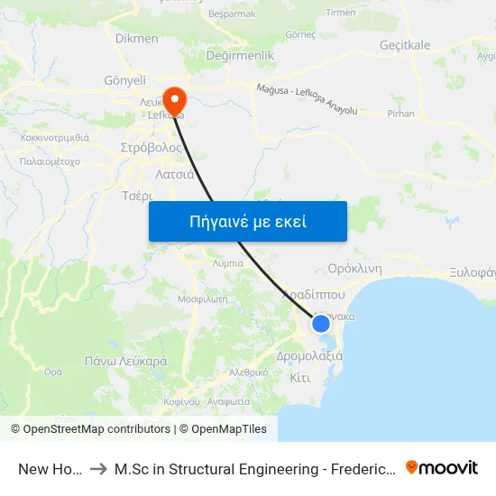 New Hospital to M.Sc in Structural Engineering - Frederick University Cyprus map