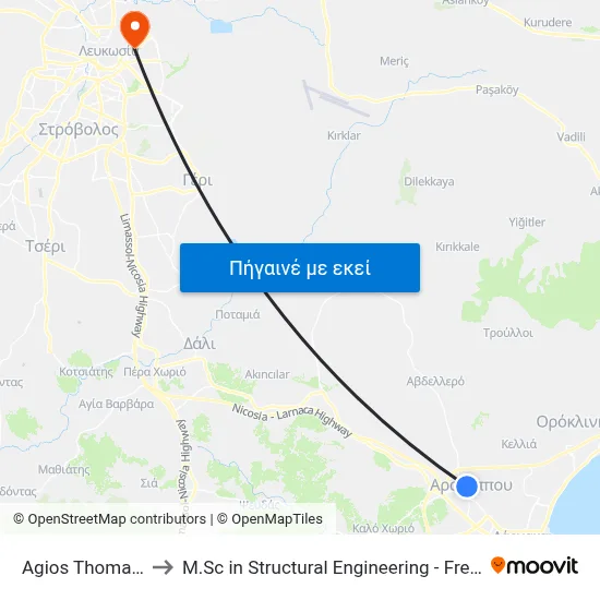 Ag. Thomas Church to M.Sc in Structural Engineering - Frederick University Cyprus map