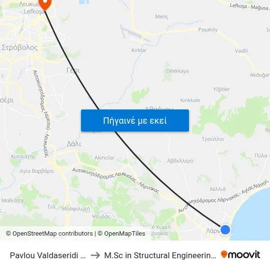 Pavlou Valdaseridi - Kleov. Papakyriakou to M.Sc in Structural Engineering - Frederick University Cyprus map
