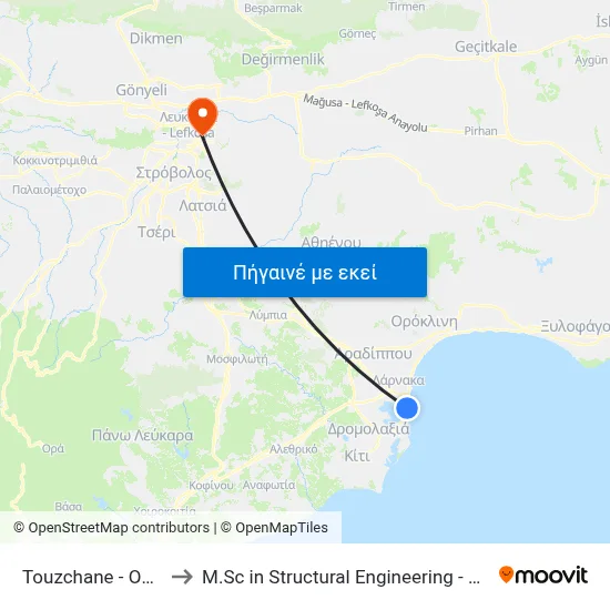 Touzchane - Onoufriou Kliridi to M.Sc in Structural Engineering - Frederick University Cyprus map