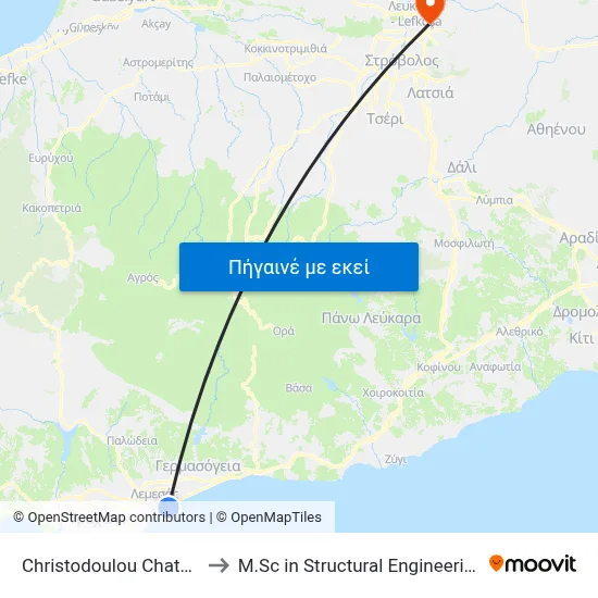 Christodoulou Chatzipavlou - Zinas Kanther to M.Sc in Structural Engineering - Frederick University Cyprus map