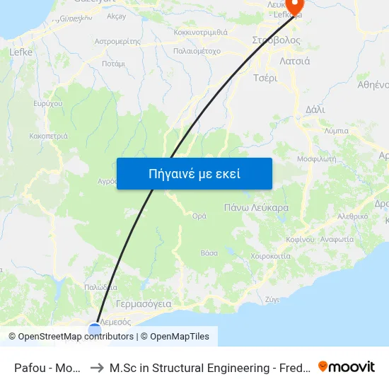 Pafou - Monovolikos to M.Sc in Structural Engineering - Frederick University Cyprus map