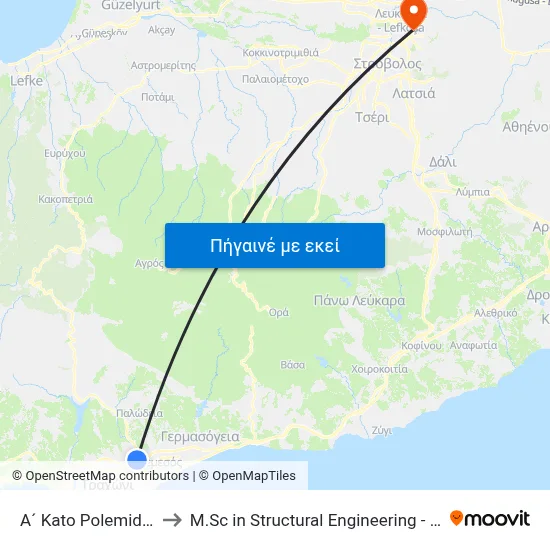 A´ Kato Polemidia Elem. School to M.Sc in Structural Engineering - Frederick University Cyprus map