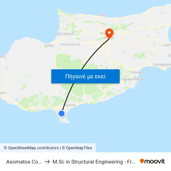 Asomatos Comm. Board to M.Sc in Structural Engineering - Frederick University Cyprus map