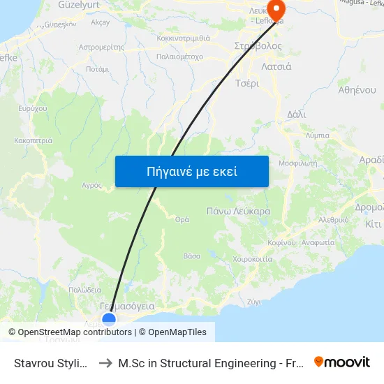 Stavrou Stylianidi - Iridos to M.Sc in Structural Engineering - Frederick University Cyprus map
