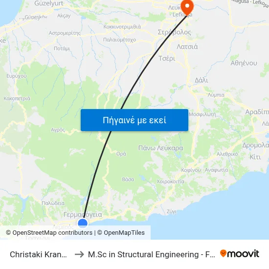Christaki Kranou - Irakleidon to M.Sc in Structural Engineering - Frederick University Cyprus map