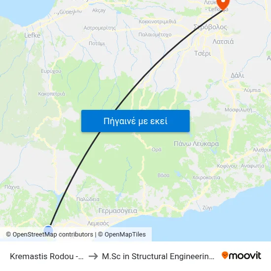 Kremastis Rodou - Aikaterinis Kornaro to M.Sc in Structural Engineering - Frederick University Cyprus map