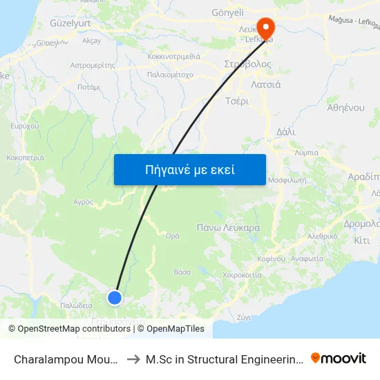 Charalampou Mouskou - Stylianou Lena to M.Sc in Structural Engineering - Frederick University Cyprus map