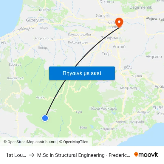 1st Louvaras to M.Sc in Structural Engineering - Frederick University Cyprus map
