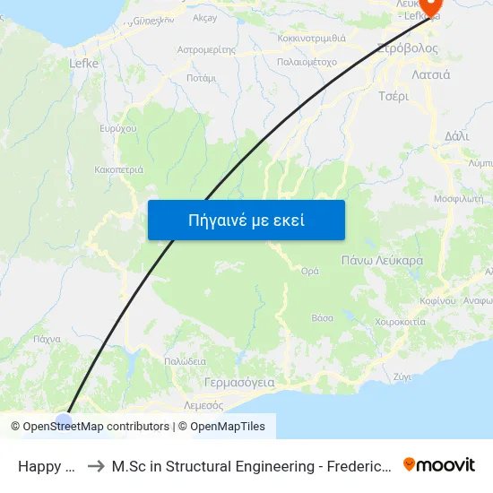 Happy Valley to M.Sc in Structural Engineering - Frederick University Cyprus map