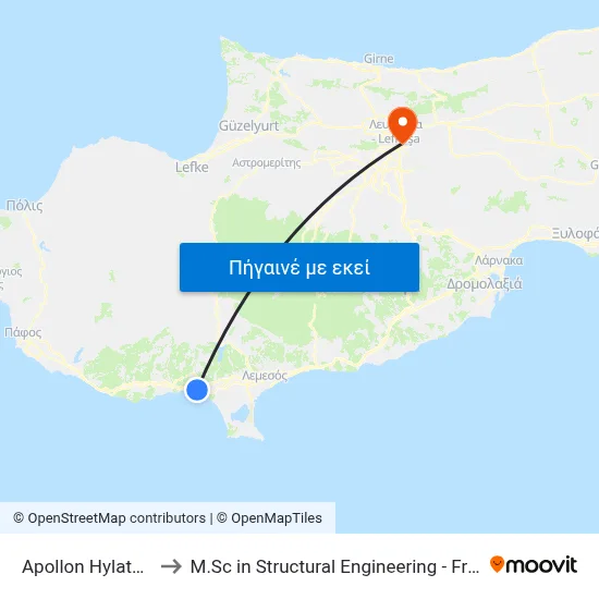 Apollon Hylates Sanctuary to M.Sc in Structural Engineering - Frederick University Cyprus map