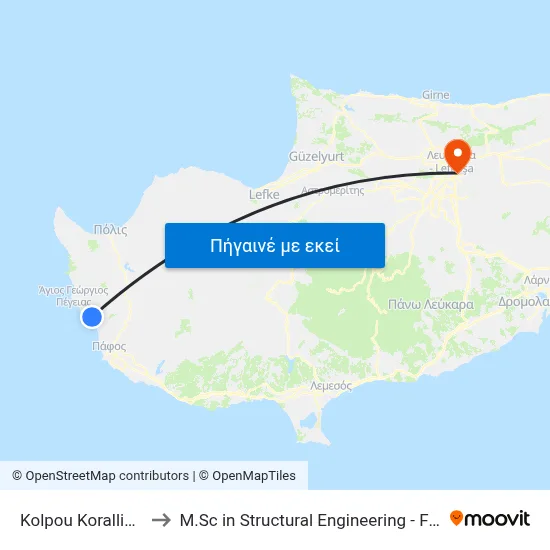 Kolpou Korallion Ave. - Lysis to M.Sc in Structural Engineering - Frederick University Cyprus map