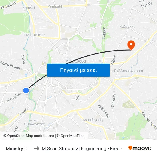Ministry Of Health to M.Sc in Structural Engineering - Frederick University Cyprus map
