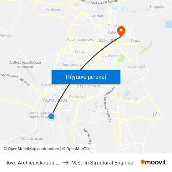 Ave. Arch. Makariou C - Dimitri Liperti to M.Sc in Structural Engineering - Frederick University Cyprus map