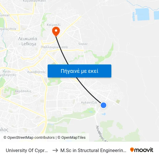 University Of Cyprus - University House to M.Sc in Structural Engineering - Frederick University Cyprus map