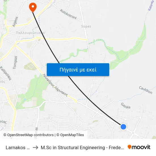 Larnakos - Ilysion to M.Sc in Structural Engineering - Frederick University Cyprus map