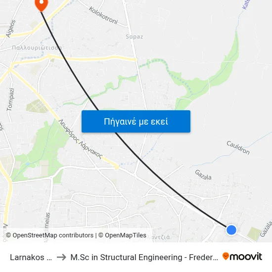 Larnakos - Lidras to M.Sc in Structural Engineering - Frederick University Cyprus map