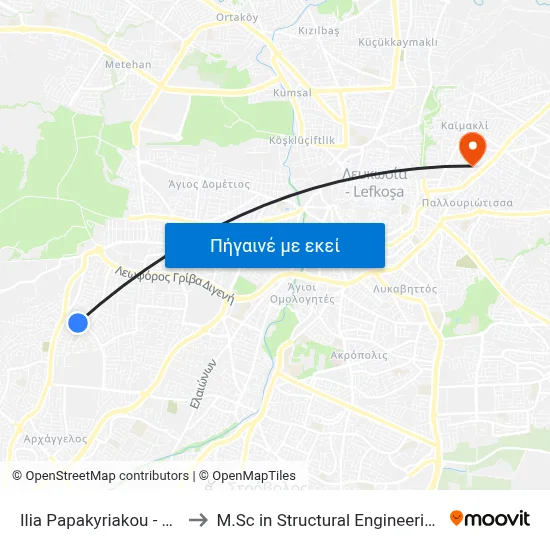 Ilia Papakyriakou - Prodromou Xenofontos to M.Sc in Structural Engineering - Frederick University Cyprus map