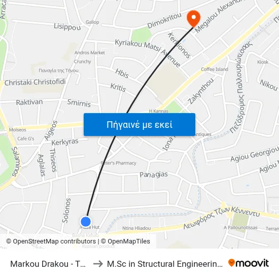 Markou Drakou - Tzon Kennenty Avenue to M.Sc in Structural Engineering - Frederick University Cyprus map