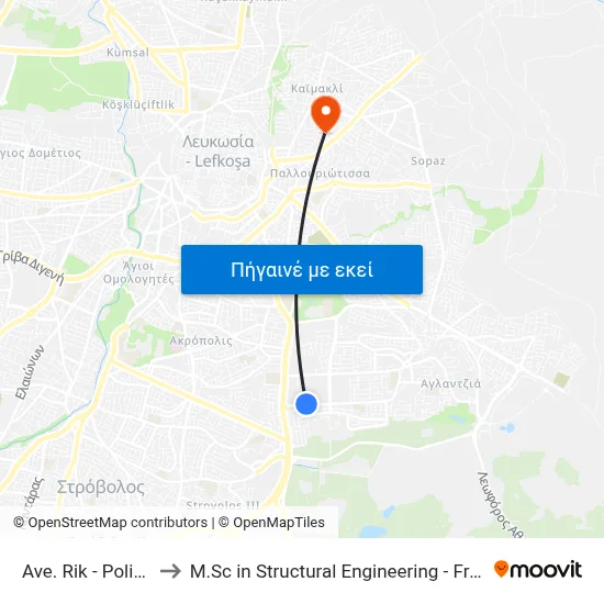 Ave. Rik - Police Academy to M.Sc in Structural Engineering - Frederick University Cyprus map