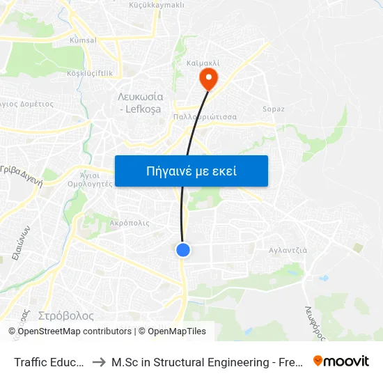 Traffic Education Park to M.Sc in Structural Engineering - Frederick University Cyprus map