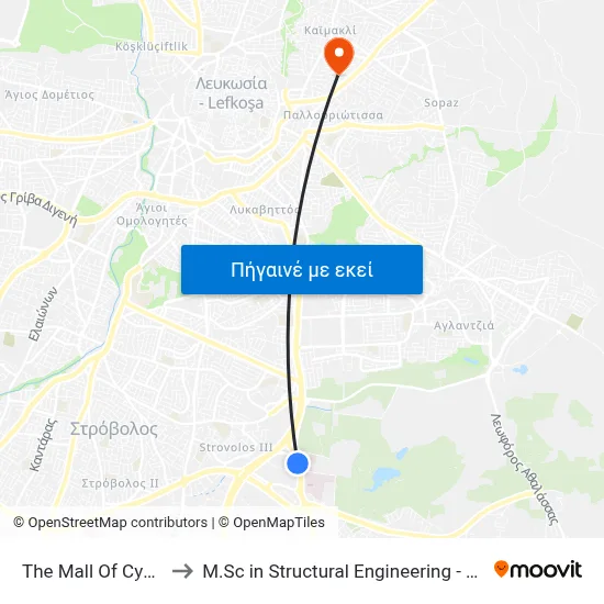 The Mall Of Cyprus - Verginas to M.Sc in Structural Engineering - Frederick University Cyprus map