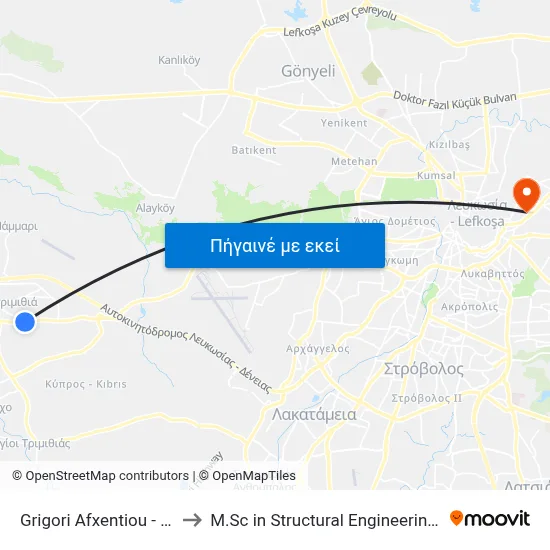 Grigori Afxentiou - Ap. Varnavas Church to M.Sc in Structural Engineering - Frederick University Cyprus map