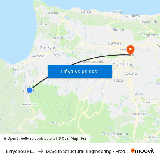 Evrychou Fire Station to M.Sc in Structural Engineering - Frederick University Cyprus map