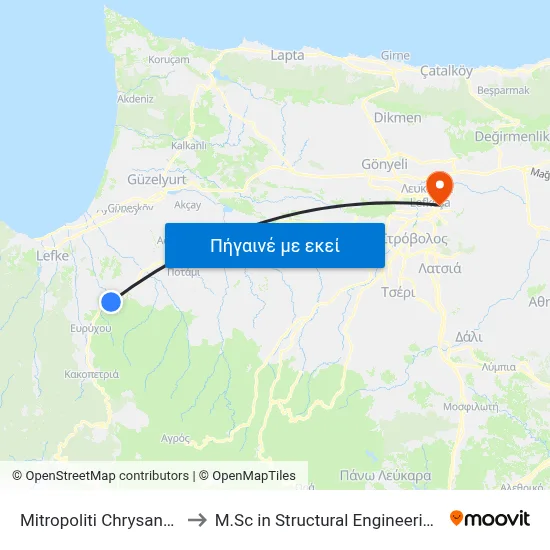 Mitropoliti Chrysanthou Sarigianni - Atsas to M.Sc in Structural Engineering - Frederick University Cyprus map