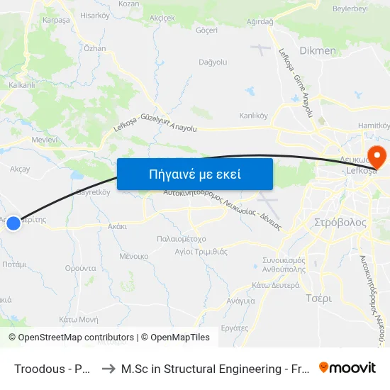 Troodous - Pavlou Liasidi to M.Sc in Structural Engineering - Frederick University Cyprus map