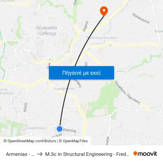 Armenias - Ifigenias to M.Sc in Structural Engineering - Frederick University Cyprus map
