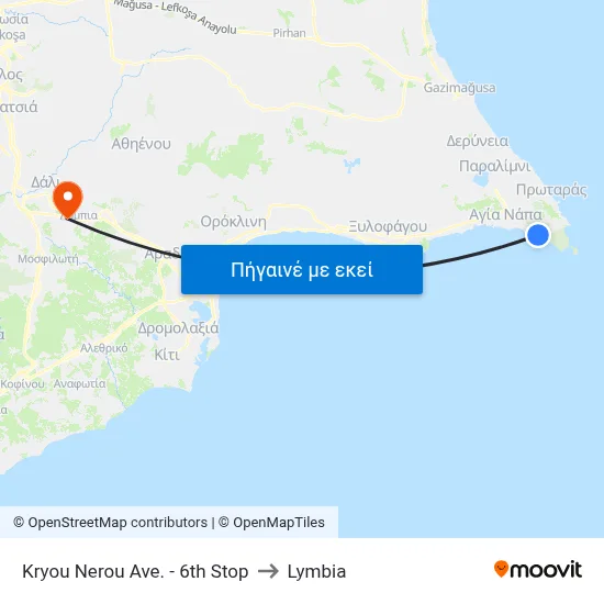 Kryou Nerou Ave. - 6th Stop to Lymbia map