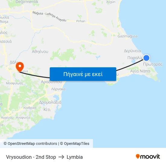 Vrysoudion - 2nd Stop to Lymbia map