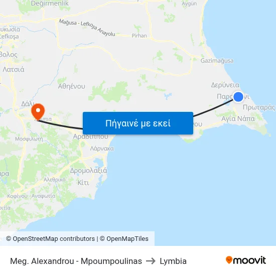 Meg. Alexandrou - Mpoumpoulinas to Lymbia map
