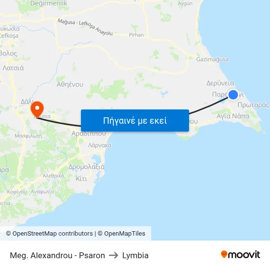 Meg. Alexandrou - Psaron to Lymbia map