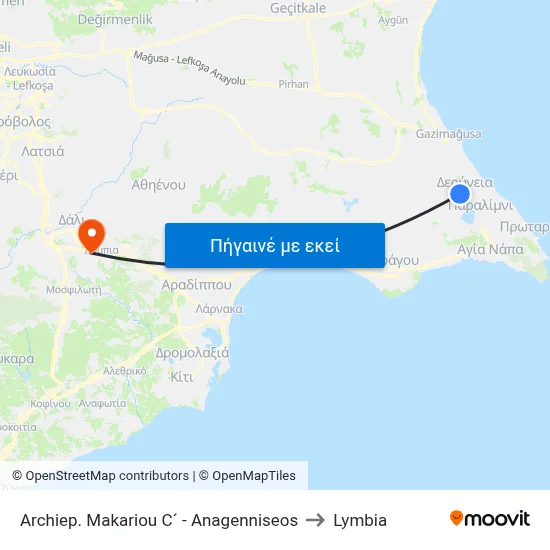 Archiep. Makariou C´ - Anagenniseos to Lymbia map
