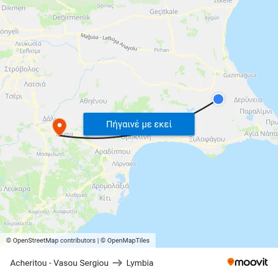 Acheritou - Vasou Sergiou to Lymbia map